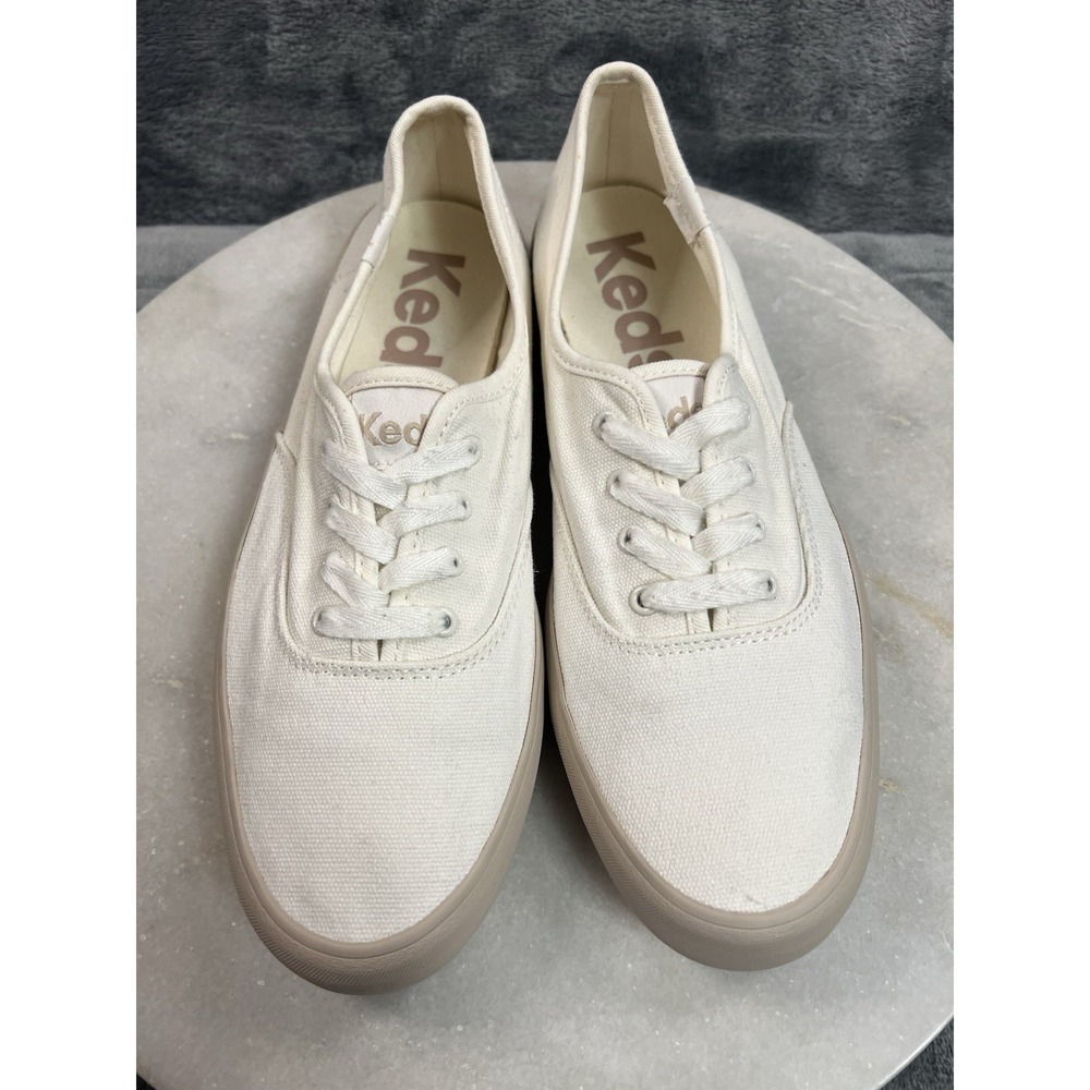 Keds Champion Off White Canvas Tennis Shoes Cream Low Top Unisex Sneakers 8.5